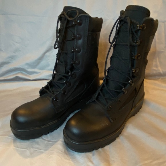 Vibram Sole Shoes - Black Vibram Sole Combat Boots Women's Size 37 Military Style Lace Up